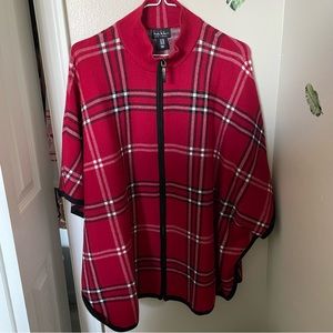 Nicole Miller New York plaid poncho size L/XL